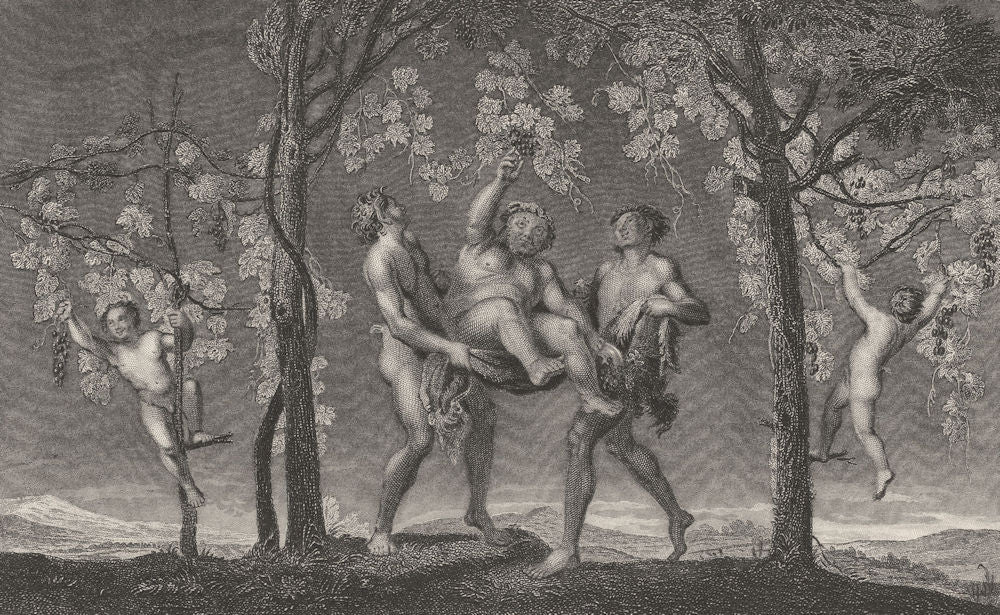 SILENUS. Annibale Caracci 1835 old antique vintage print picture